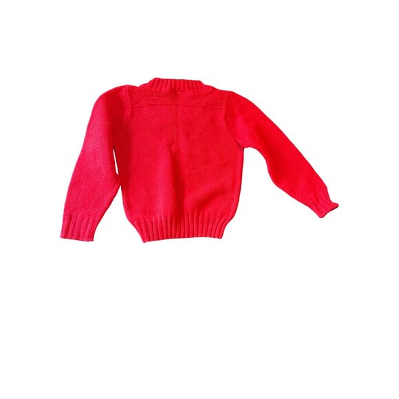 Vintage 80s Florence Eiseman Red Knit Sweater For Toddlers 3T - Picture 3 of 3